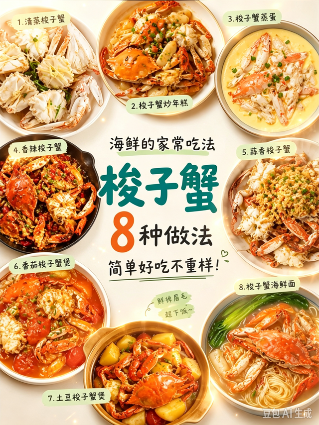 标题：梭子蟹8种家常做法