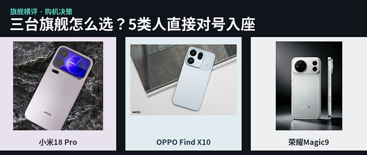 小米OPPO荣耀三台旗舰横评：5类人直接对号入座