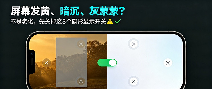 iPhone屏幕突然发黄、暗沉、偏暖？不是屏幕老化！关掉这3个开关