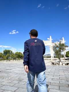 秋日长袖实穿分享：Dickies 320g藏青色这样搭