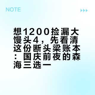 想1200捡漏大馒头4,先看清这份断头梁账本:国庆前夜的森海三选一