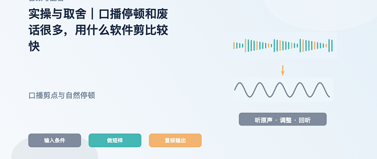 实操与取舍｜口播停顿和废话很多，用什么软件剪比较快