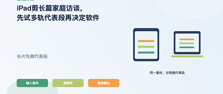 iPad剪长篇家庭访谈，先试多轨代表段再决定软件