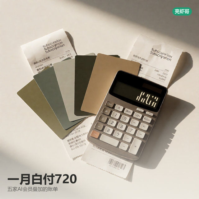 五家AI订阅全开一月720块，普通人留两家就够