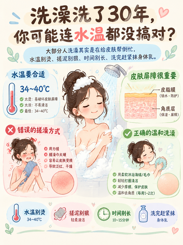 洗澡洗了30年，你可能连水温都没搞对？天天给皮肤帮倒忙