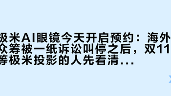 极米AI眼镜今天开启预约：海外众筹被一纸诉讼叫停之后，双11等极米投影的人先看清这三件事