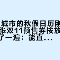 20多个城市的秋假日历刚官宣,我把11张双11预售券按放假日期逐个对了一遍:能直接躺进你娃放假那几天的,只有这5张