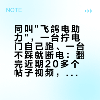 同叫"飞鸽电助力"，一台拧电门自己跑、一台不踩就断电：翻完近期20多个帖子视频，双11付款前请先看清详情页那行字
