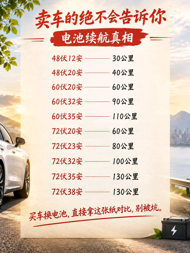卖车的绝不会说的实话！电动车真实续航全在这，别再被坑