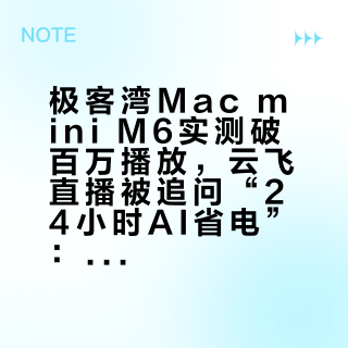 极客湾Mac mini M6实测破百万播放，云飞直播被追问“24小时AI省电”：双十一抢4999闪崩价前，先把四摊账分开算