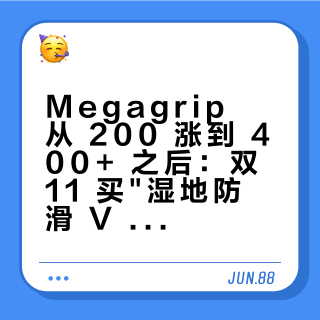 Megagrip 从 200 涨到 400+ 之后：双 11 买"湿地防滑 V 底鞋"前，先看清这最后一只货柜