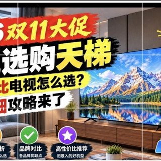 电视选购天梯，2026双11大促高性价比电视怎么选，最详细攻略来了，买电视不翻车，无广无水