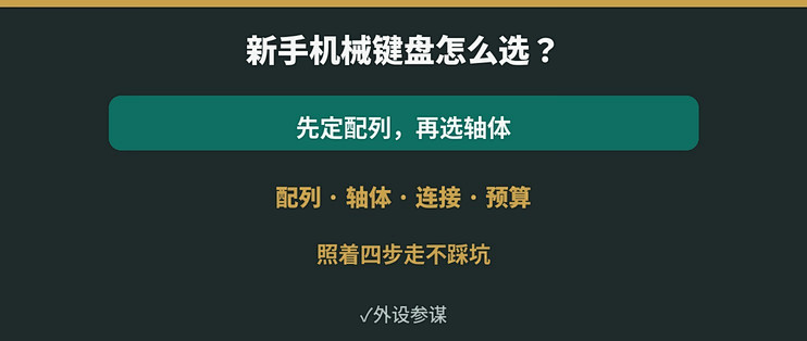 新手机械键盘怎么选？先定配列再选轴，照着买不踩坑