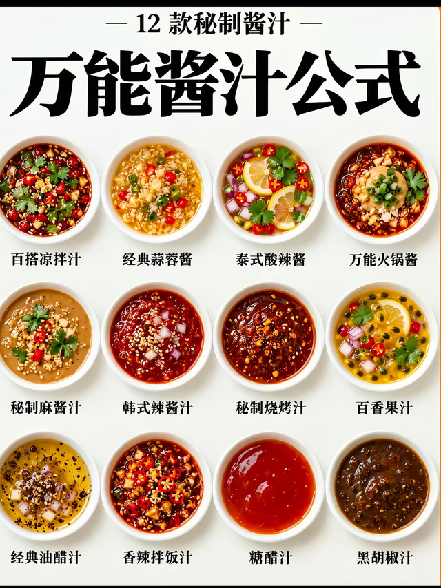 做饭不好吃的快看！这8碗万能酱汁，水煮菜都能拌香