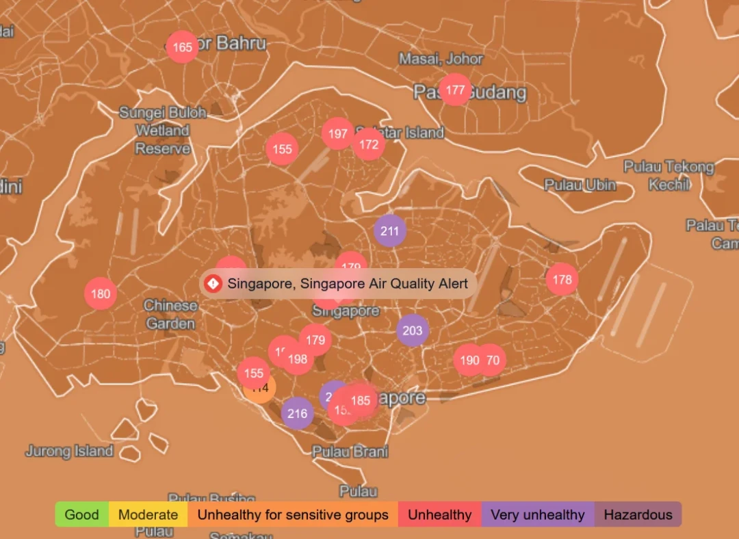官方报69、IQAir报165、午后峰值439:新加坡这场烟霾,你该拿哪个数当准?