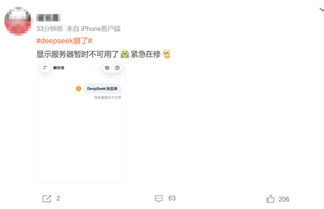 DeepSeek又崩了!年内已至少18次故障 核心症结仍未跑通