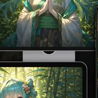 竹林间着汉裳的初音，清新温柔