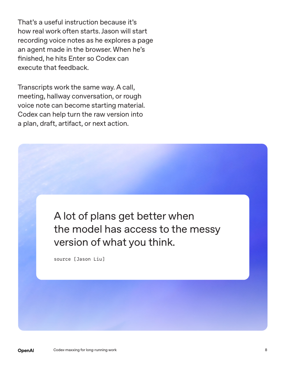 Voice input messy thinking 页面