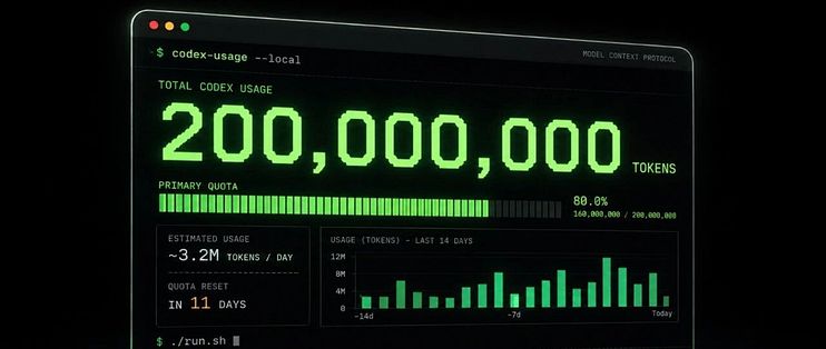 我把 Codex 的 Token 用量扒出来了，原来我一天竟然夯了2亿 。。。