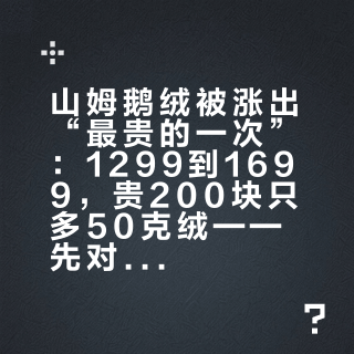 山姆鹅绒被涨出“最贵的一次”：1299到1699，贵200块只多50克绒——先对完这三笔账，再决定蹲双11还是直接冲