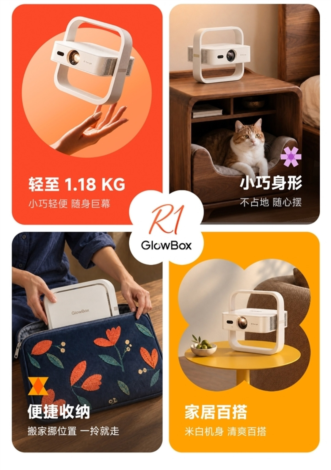 GlowBox首款投影仪小光盒R1正式发布:699元卷出新高度!