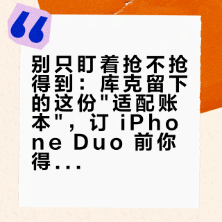 别只盯着抢不抢得到：库克留下的这份"适配账本"，订 iPhone Duo 前你得先看懂