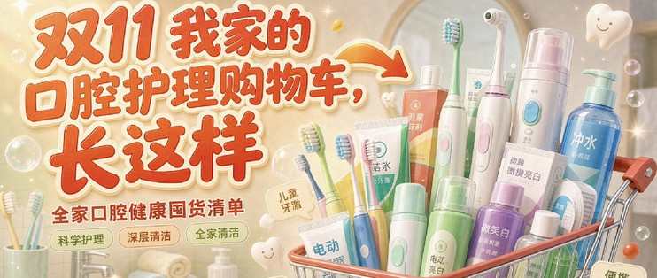 双11我家的口腔护理购物车，长这样！