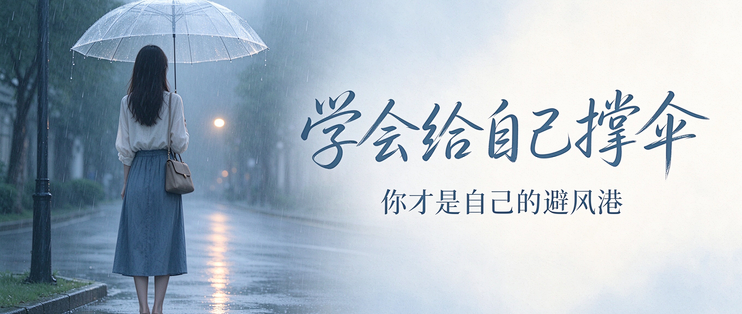 人生，要学会给自己撑伞