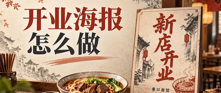不会PS，餐饮开业海报怎么做才能一眼看懂？