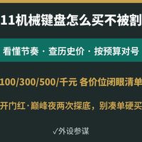 双11机械键盘怎么买不被割？各价位闭眼清单