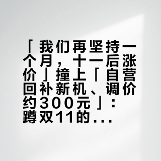 「我们再坚持一个月，十一后涨价」撞上「自营回补新机、调价约300元」：蹲双11的魅族上车纠结党，20号晚8点闸门前先把价梯、新旧、售后这三本账对完
