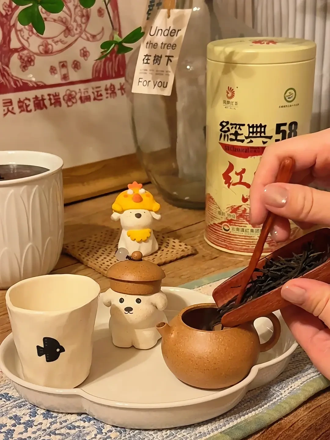 试饮是口粮级,大罐是茶叶蛋素材:同款经典58,两种茶