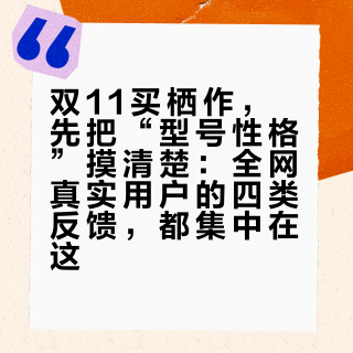 双11买栖作，先把“型号性格”摸清楚：全网真实用户的四类反馈，都集中在这