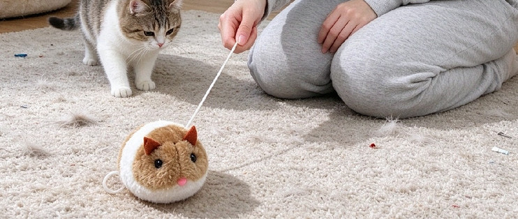 震动鼠玩具勾起猫咪捕猎欲