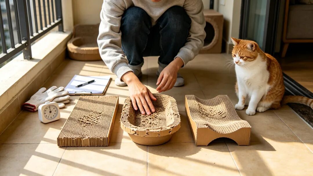 猫抓沙发不是记仇:85元的剑麻抓板无人问津,6元的瓦楞纸被宠幸——先把三件事改对,再谈喷雾和猫抓布沙发