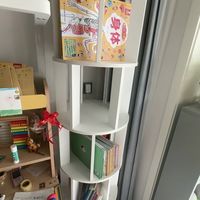 可移动旋转书架立式实木置物架落地书桌边收纳架