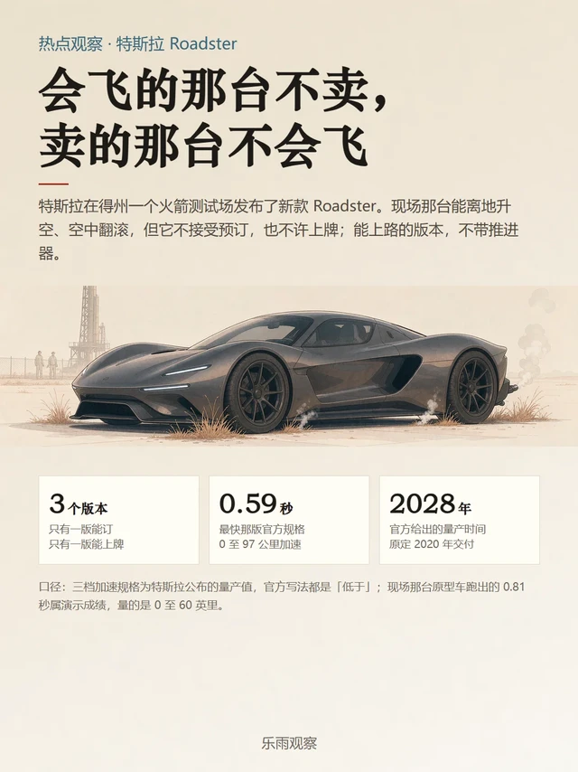 特斯拉：能飞的那台不卖，卖的那台不会飞