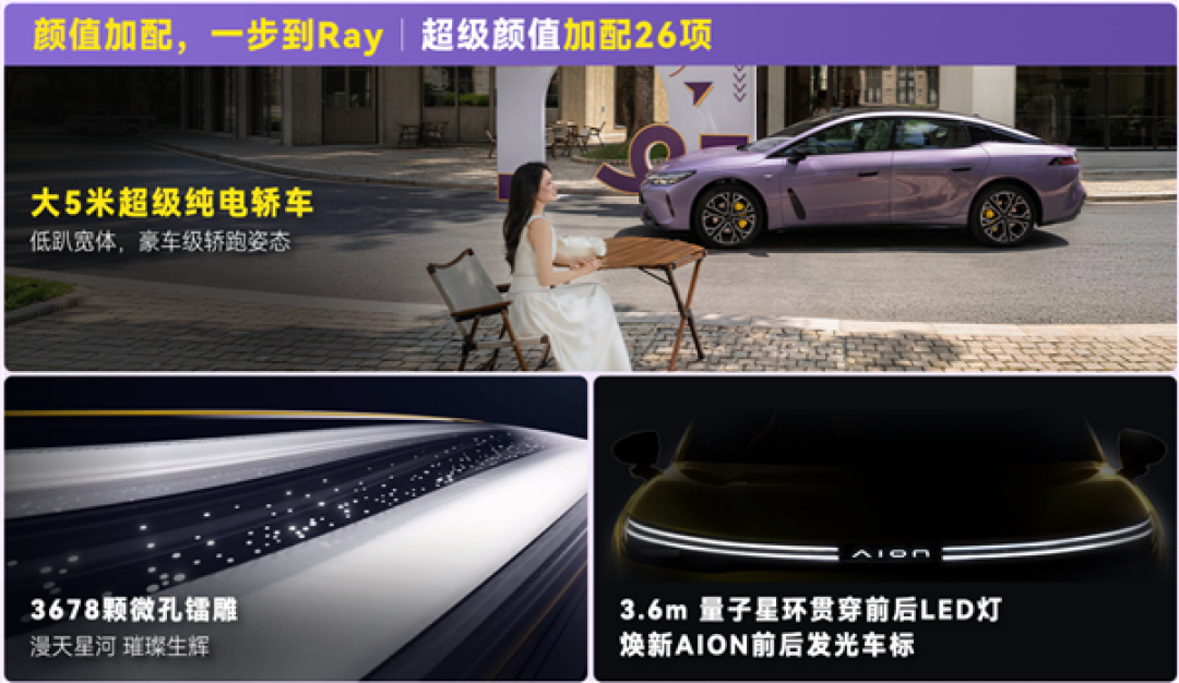车长5米级 续航最高702公里!埃安Ray7预售:12.88万起