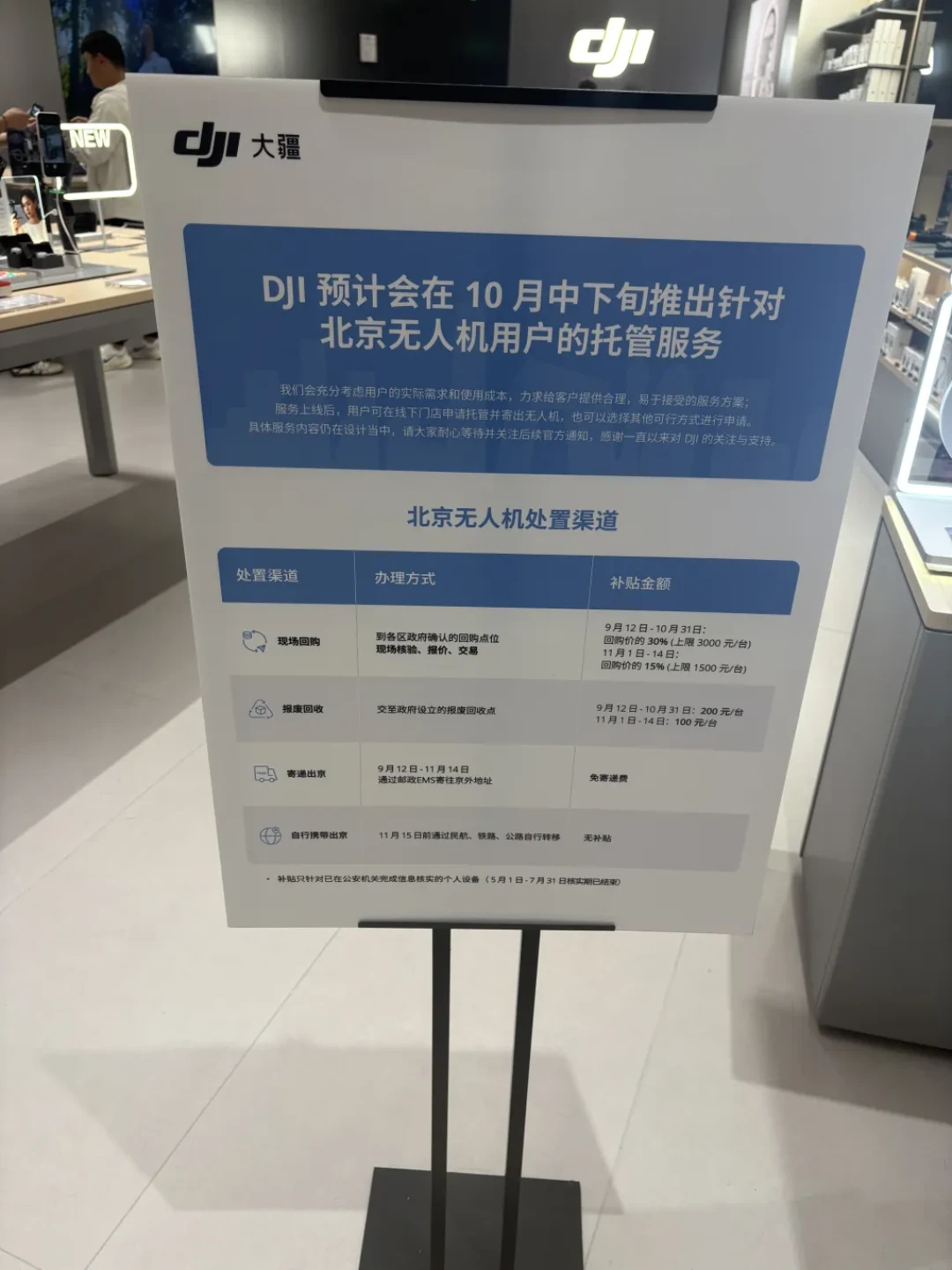 「回购补贴上限3000元」撞上「23988的御4Pro评估3800元」：北京无人机处置拖延党，10月31日补贴档降前，先把档期、残值、退路这三本账对完