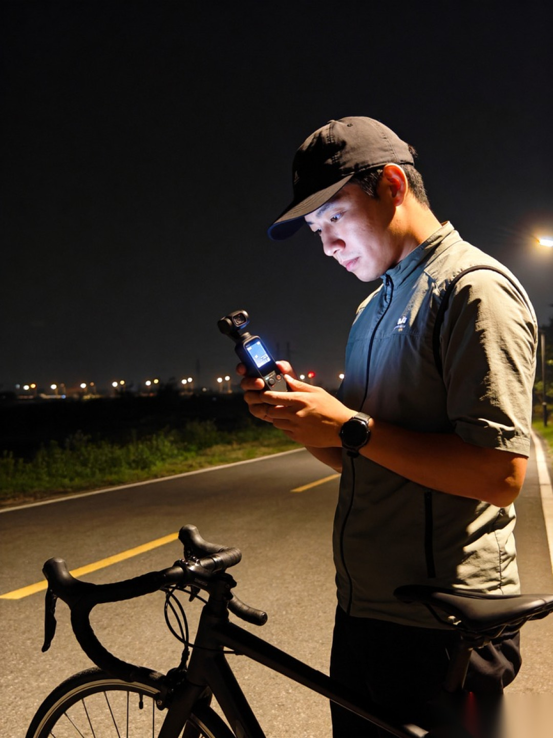 城市夜骑实拍|带着 Osmo Action 6 刷了一圈三环,可变光圈拍星芒是真的香