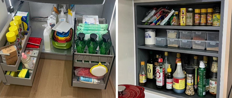 被网友们的“调料收纳”惊到了！换个思维方式，台面就干干净净