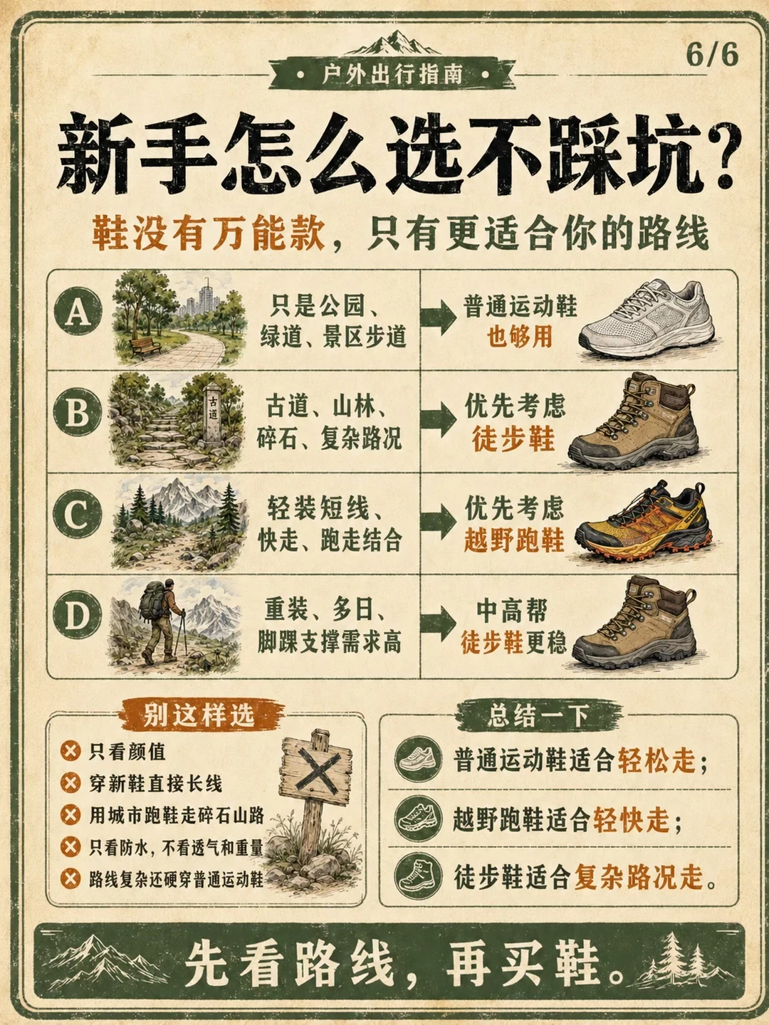徒步鞋不一定防滑,中帮不一定防崴