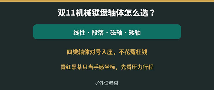 双11机械键盘轴体怎么选？四类轴体对号入座