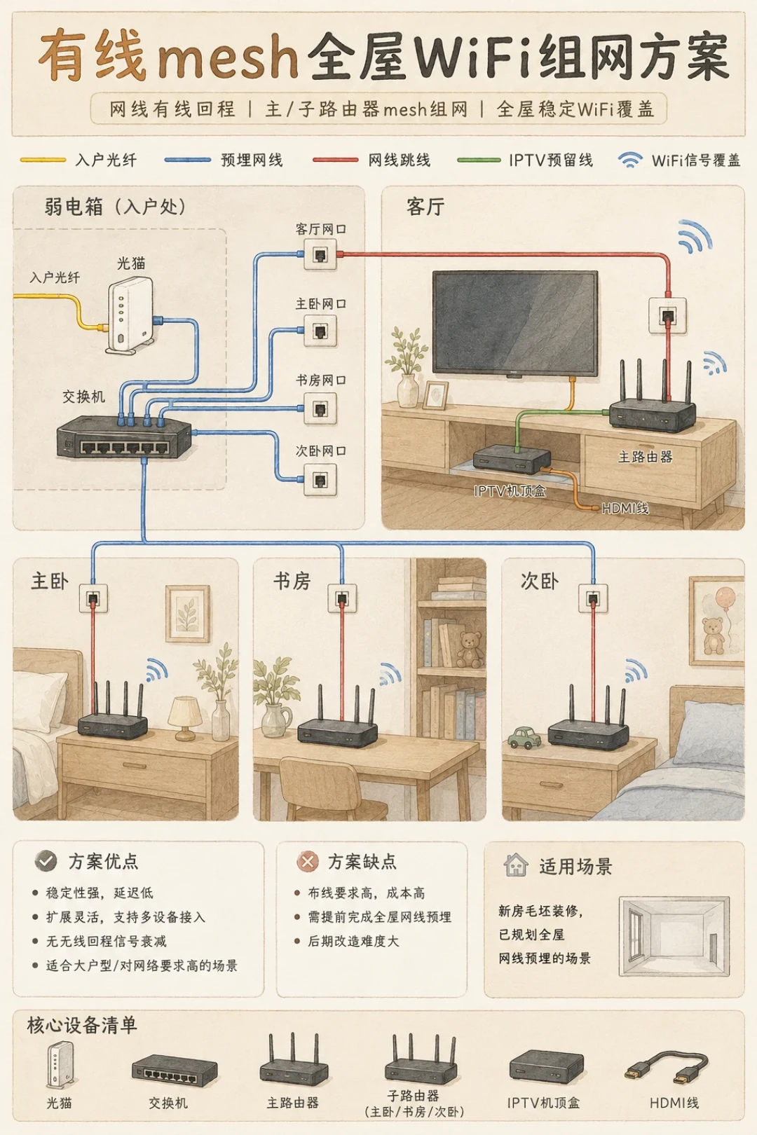 全屋WiFi不靠贵路由:Mesh组网,一根网线胜过八根天线