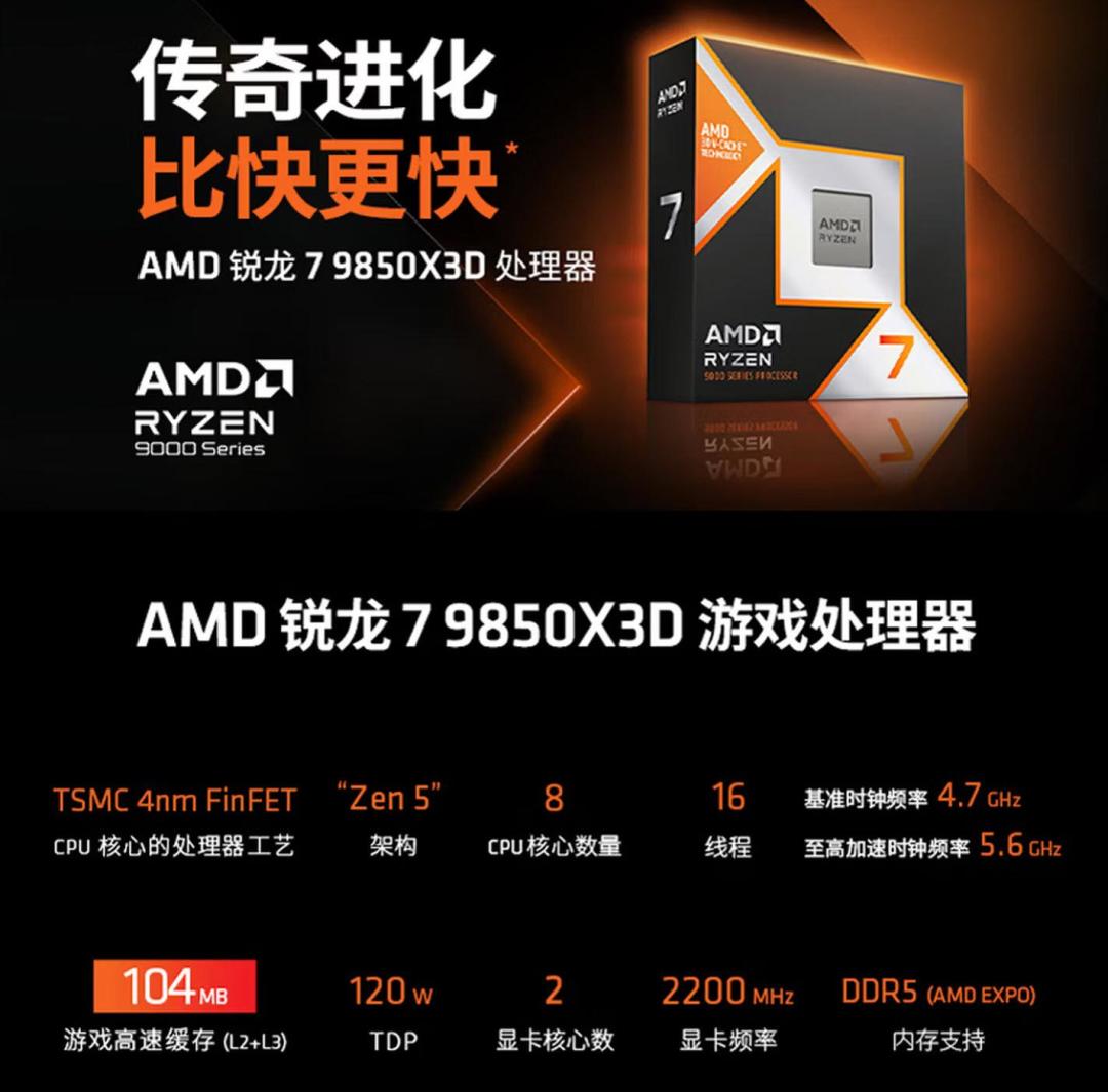 最强游戏U崩到2400档:9850X3D和9800X3D选哪个?
