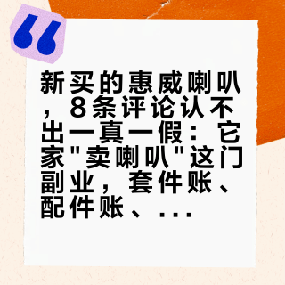 新买的惠威喇叭，8条评论认不出一真一假：它家"卖喇叭"这门副业，套件账、配件账、版本账我一次摆开