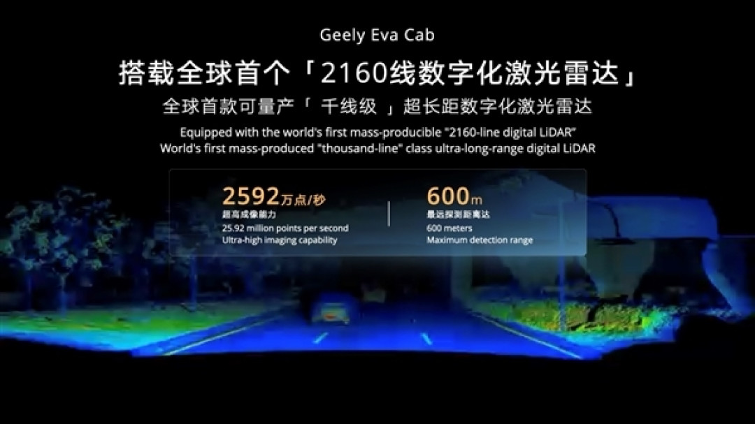 搭载全球首个2160线数字化激光雷达！中国首款原生开发Robotaxi首台工程样车下线