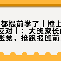 「65%都提前学了」撞上「95%老师反对」：大班家长的幼小衔接对账党，抢跑报班前，先把课速、效果、价格这三本账对完