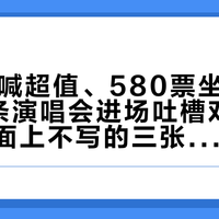 480档喊超值、580票坐6楼：一周8条演唱会进场吐槽对完账，票价面上不写的三张底牌