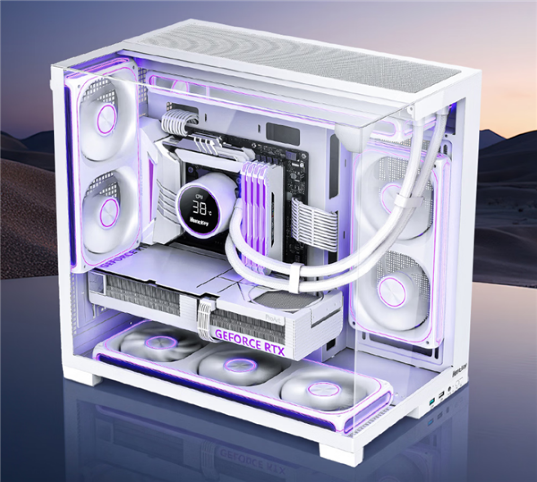 航嘉S980Vision M机箱首发269元：三面玻璃海景房 尾部双排风设计